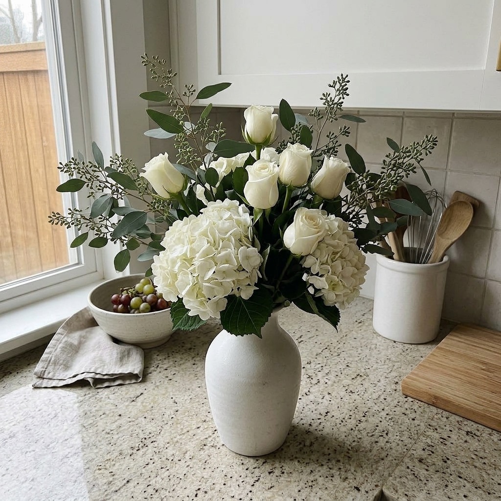 elevated flower arrangement mockup