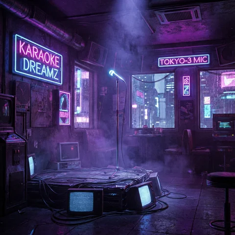 neon karaoke bar
